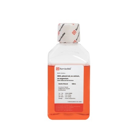 Раствор Эрла сбалансированный солевой (EBSS), без кальция и магния, с фенол. кр., 500 мл, Servicebio