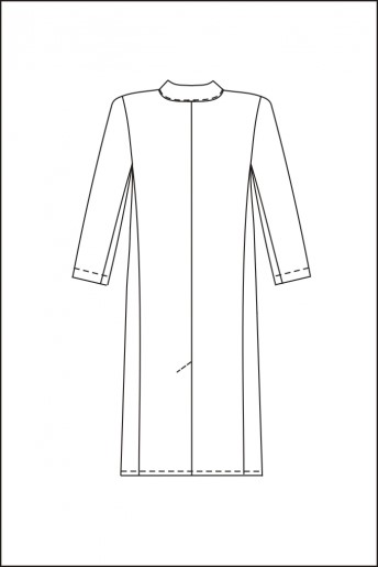 Халат лабораторный мужской, хлопок/полиэстер, отложной воротник, карманы в швах, белый, 1 шт., ЛТО, схема изделия, вид сзади
