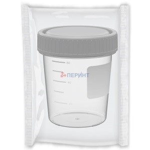 Контейнер одноразовый, 60 мл, ПП, стерильный, инд. уп., 1 шт./уп., 400 шт./кор., Перинт