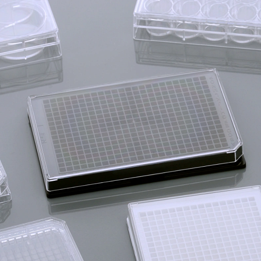 Планшеты культуральные 384-лун., поверхность ТС, плоскодонные, черные, стерильные, Nest, Китай