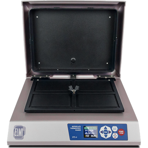 Шейкер-термостат для планшетов, амплитуда 1,5 мм, 100-1300 об/мин, 4 места, от комнатной +3 до 60°C, подогреваемая крышка, ST-3L, Elmi