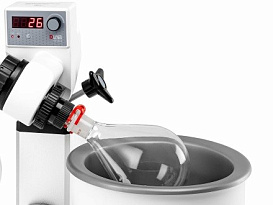 Испаритель роторный RE100-S, вертикальный холодильник 1200 см², ручной лифт, DLab, Китай