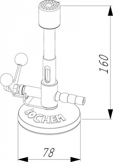 Горелка Бунзена газовая с откидным клапаном, природный газ Фото 2
