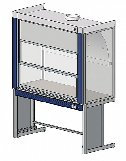 Шкаф вытяжной общего назначения, ширина 150 см, глубина 70 см, корпус – металл, столешница – цельная керамика Fridurit 20, 2 подъемных экрана