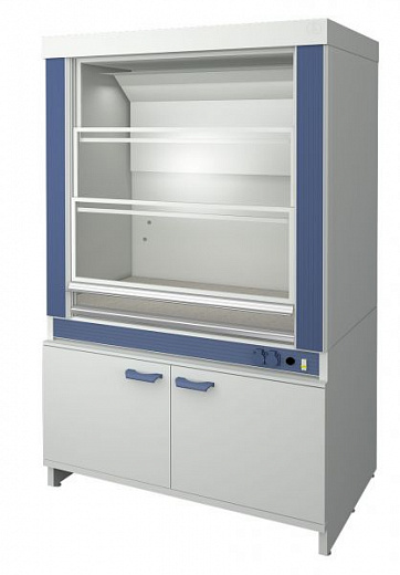 Шкаф вытяжной для работы c ЛВЖ, ширина 180 см, Fridurit 20 мм, 2 подъемных экрана