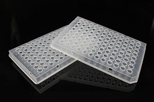 Планшеты для ПЦР, 96-лун., с полуюбкой, низкий профиль, прозрачные, полипропилен, Китай