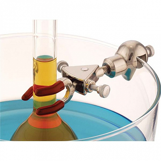 Зажим штативный, 3 лапки, двойная регулировка, d 0-46 мм, никелированный, CLS-WBATHZL