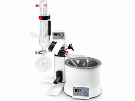 Испаритель роторный RE100-S, вертикальный холодильник 1200 см², ручной лифт, DLab, Китай