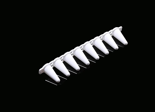 Пробирки для ПЦР в стрипах, 0,1 мл, 1×8, без крышек, белые, полипропилен, 125 шт./уп., 1250 шт./кор., Nest, Китай