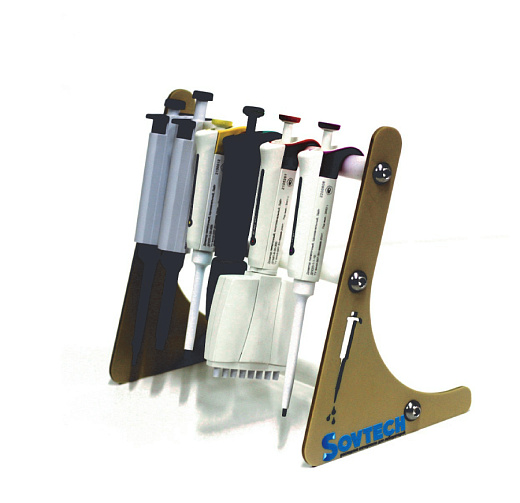 Штатив линейный для одноканальных и многоканальных пипеток, 6 мест, Sovtech, Россия