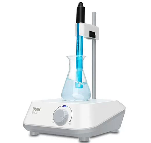 Магнитная мешалка без нагрева, объём по воде 1,5 л, платформа 120×115 мм, 300-2000 об/мин, EcoStir-квадратная, DLab, Китай