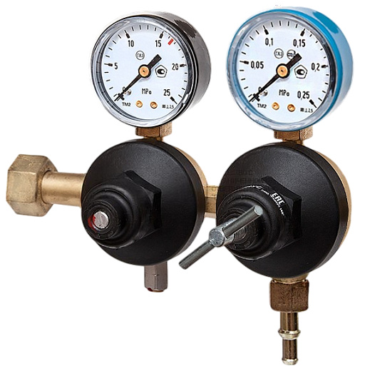 Редуктор газа для O₂ двухступенчатый, до 0,25 МПа, (для СО₂-инкубаторов всех производителей, кроме Nuaire), БКД-25, Россия