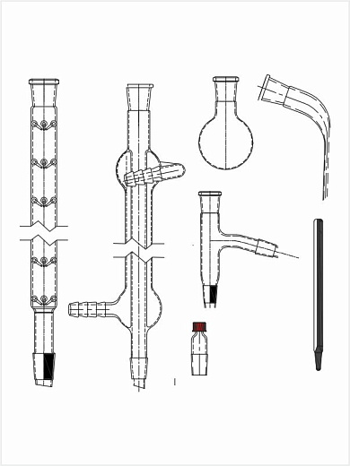Дистиллятор стеклянный фракционный, составляющие дистиллятора, 1 шт., Glassco