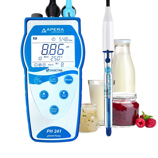 рН-метр, -2-16±0,01, портативный, электрод LabSen 823, PH241DP, серия 240, для молока, Apera Instruments