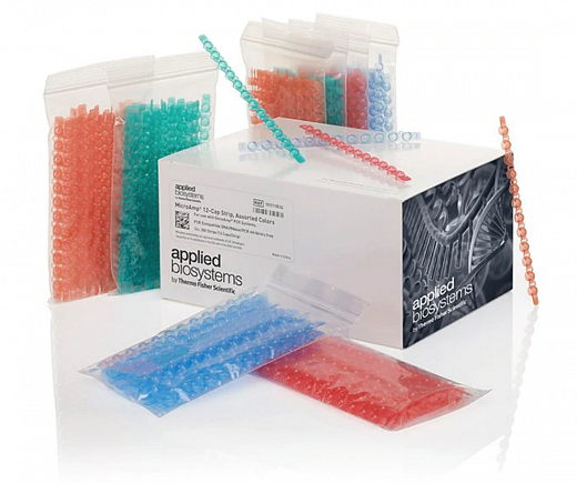 Крышки для пробирок в стрипах, 0,2 мл, 1×12, MicroAmp, выпуклые, бесцветные, 200 шт./уп.