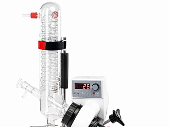 Испаритель роторный RE100-S, вертикальный холодильник 1200 см², ручной лифт, DLab, Китай