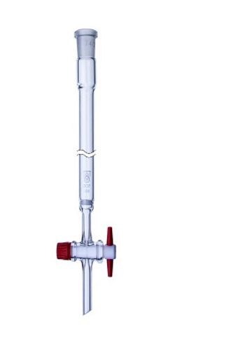Колонка хроматографическая пустая, с тефлоновым краном, термостойское стекло, длина 675 мм, шлиф 45/40, Россия
