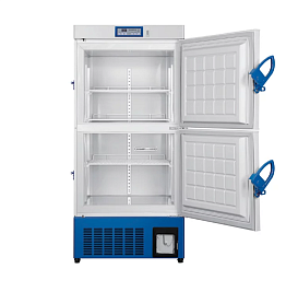 Морозильник, 531 л, -20… -40 °С, вертикальный, DW-40L528D, Haier (вид с открытыми дверцами)