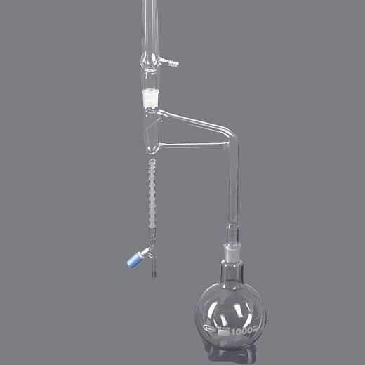 Дистиллятор стеклянный для определения эфирного масла, 1000 мл, 1 шт., Glassco