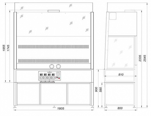 Шкаф вытяжной общего назначения, ширина 180 см, корпус – металл, столешница – искусственный камень Polystone, химический, ШВ-«Ламинар-С»-1,8 All-химик Фото 4