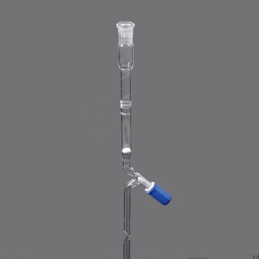 Колонка хроматографическая с краном с клапаном из ПТФЭ, боросиликатное стекло, со шлифом, 1 шт., Glassco