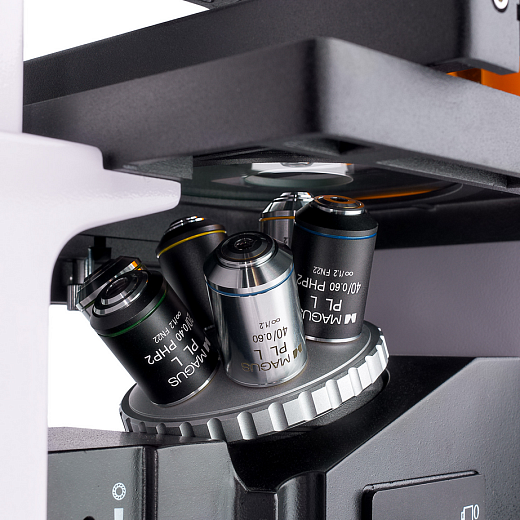 Микроскоп люминесцентный инвертированный тринокулярный Lum V500L, арт. 83023, тринокуляр, светодиод 5 Вт, камера, монитор