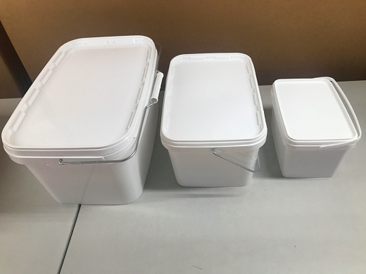 Ведро, 5,8 л, прямоугольное, крышка белая, металлическая ручка, белый полипропилен (вид сверху), Россия