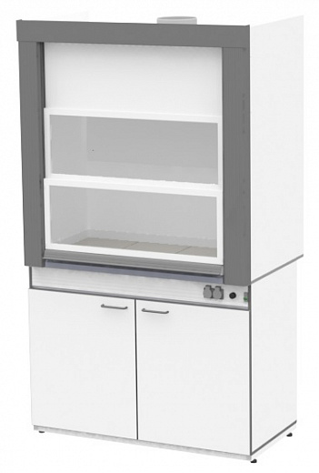 Шкаф вытяжной общего назначения, ширина 120 см, корпус – ЛДСП, столешница – керамогранит, 1 тумба