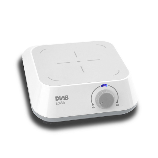 Магнитная мешалка без нагрева, объём по воде 1,5 л, платформа 120×115 мм, 300-2000 об/мин, EcoStir-квадратная, вид сверху, DLab, Китай