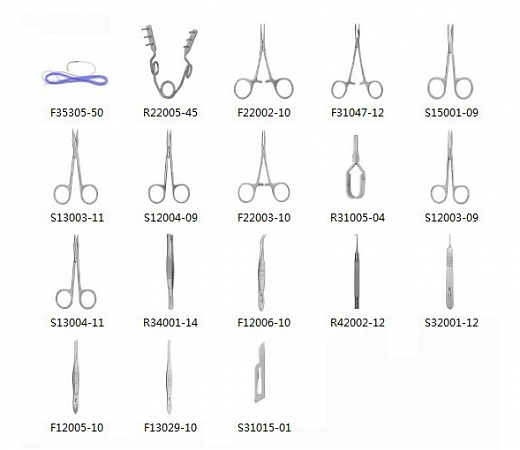 Набор хирургических инструментов для мышей универсальный