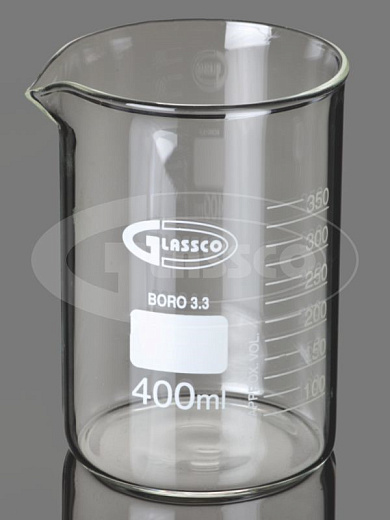 Стакан 25 мл, стеклянный, с носиком, с градуировкой, низкий, 50×34 мм, 10 шт./уп.