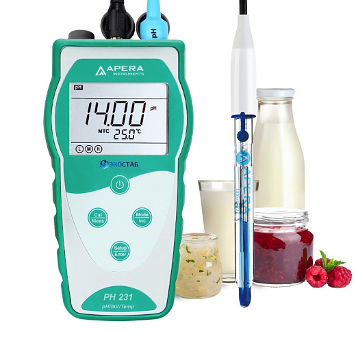 рН-метр, 0-14±0,01, портативный, электрод LabSen 823, PH231DP, серия 230, для молока, Apera Instruments