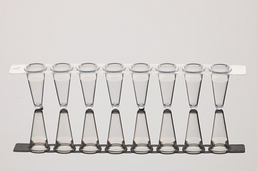 Пробирки для ПЦР в стрипах, 0,1 мл, 1×8, без крышек, бесцветные, полипропилен, 125 шт/уп., 1250 шт/кор., Nest, Китай