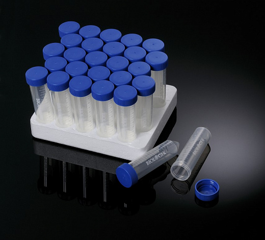 Пробирки 50 мл, тип Фалькон, ПП, конические, резьбовые, без юбки, стерильные, 25 шт./штат., 20 штат./кор.