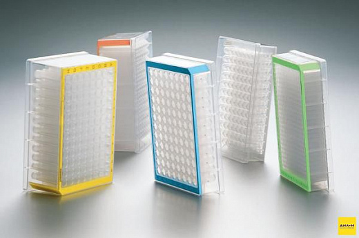 Планшет глубоколуночный, 96/500, стерильный, зеленая рамка, 40 шт.