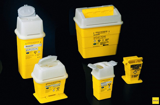 Контейнер 0,6 л, ПП, прямоугольный, для сбора игл, вакуумных систем и других отходов