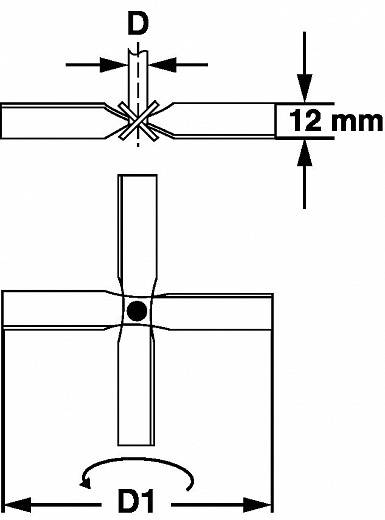 Перемешивающий элемент пропеллерный, 4 закрепленные лопасти, d 100 мм, длина 800 мм, нержавеющая сталь Фото 3
