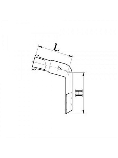 Аллонж изогнутый, 29/32-75, схема